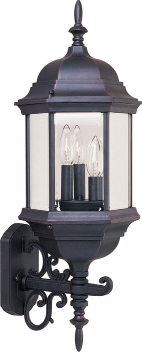 Myhouse Lighting Maxim - 1074CLEB - Three Light Outdoor Wall Lantern - Builder Cast - Empire Bronze