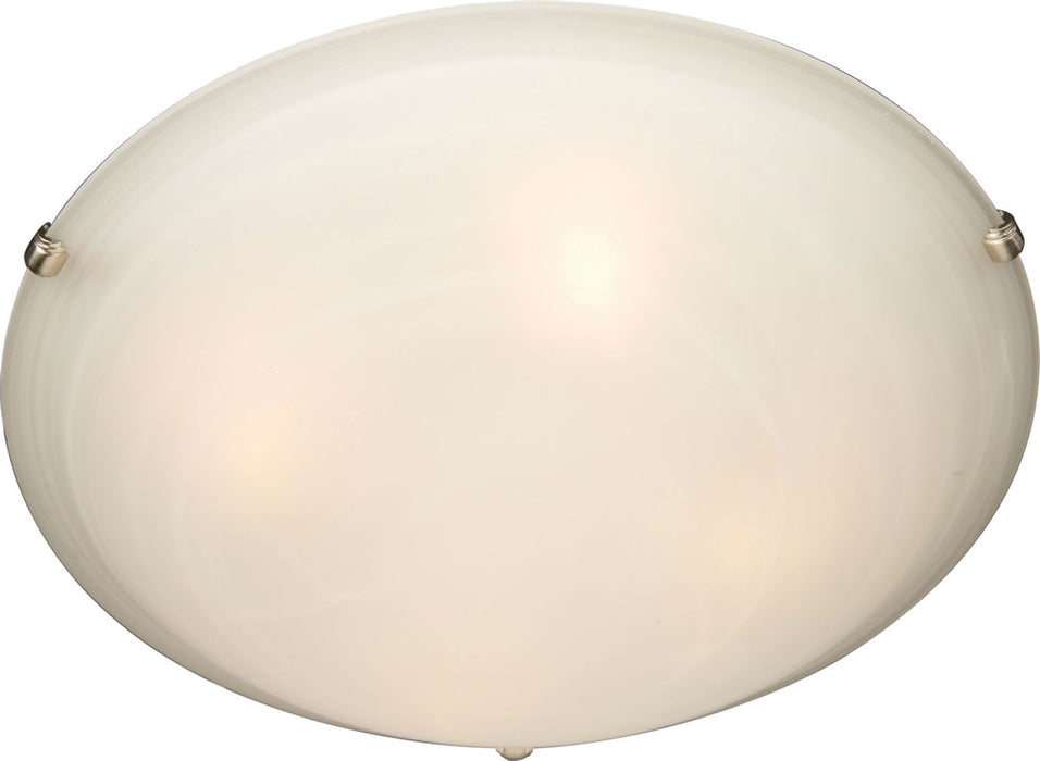 Myhouse Lighting Maxim - 2681MRSN - Three Light Flush Mount - Malaga - Satin Nickel