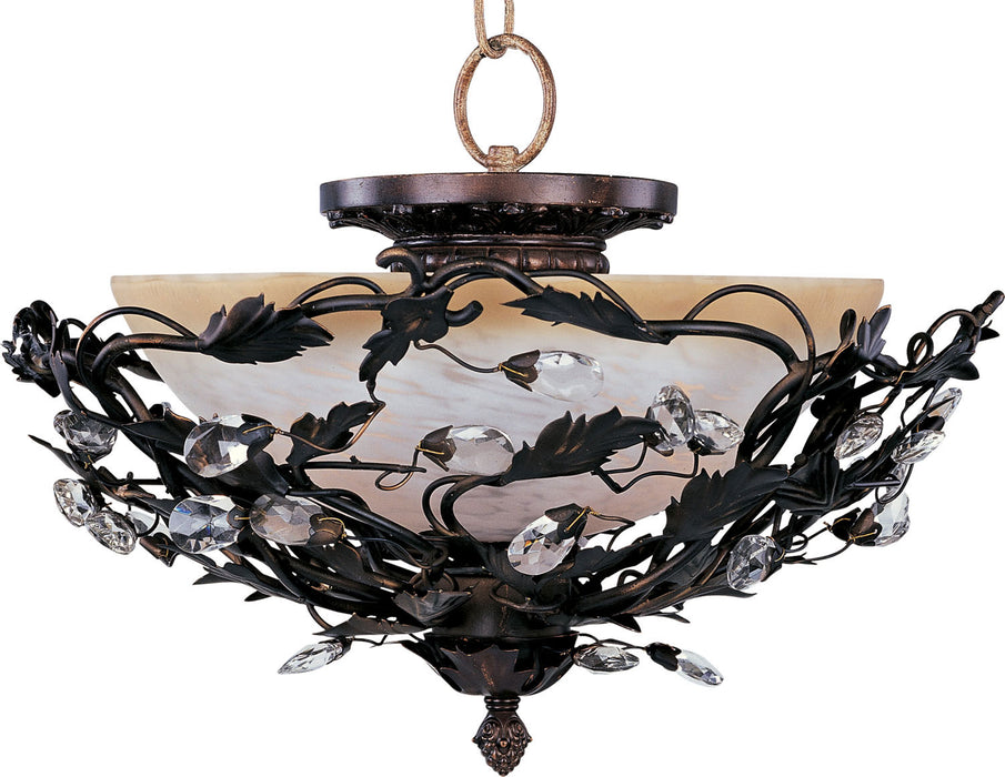 Myhouse Lighting Maxim - 2859OI - Three Light Semi-Flush Mount - Elegante - Oil Rubbed Bronze