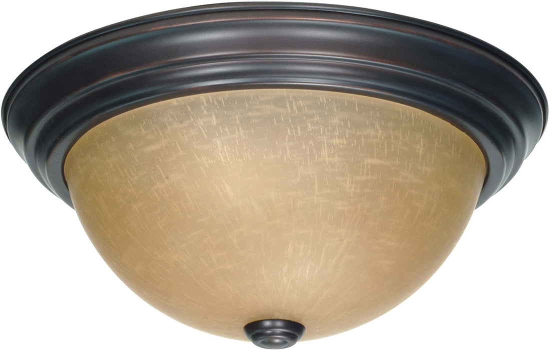 Myhouse Lighting Nuvo Lighting - 60-1256 - Two Light Flush Mount - Mahogany Bronze / Champagne