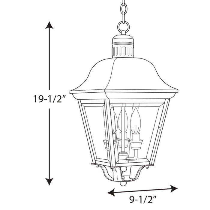 Myhouse Lighting Progress Lighting - P5587-20 - Three Light Hanging Lantern - Andover - Antique Bronze