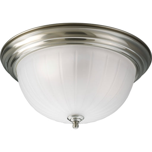 Myhouse Lighting Progress Lighting - P3818-09 - Three Light Flush Mount - Melon Glass - Brushed Nickel