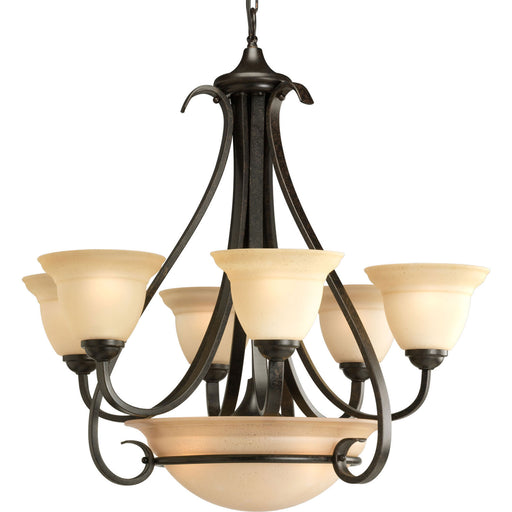 Myhouse Lighting Progress Lighting - P4417-77 - Six Light Chandelier - Torino - Forged Bronze