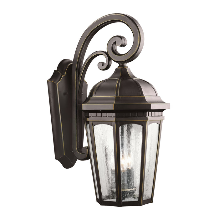 Myhouse Lighting Kichler - 9034RZ - Three Light Outdoor Wall Mount - Courtyard - Rubbed Bronze