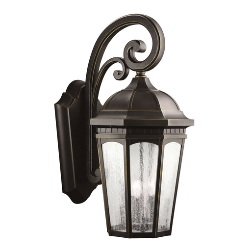 Myhouse Lighting Kichler - 9035RZ - Three Light Outdoor Wall Mount - Courtyard - Rubbed Bronze