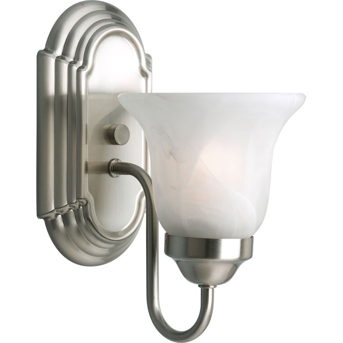 Myhouse Lighting Progress Lighting - P3051-09 - One Light Bath Bracket - Alabaster Glass - Brushed Nickel