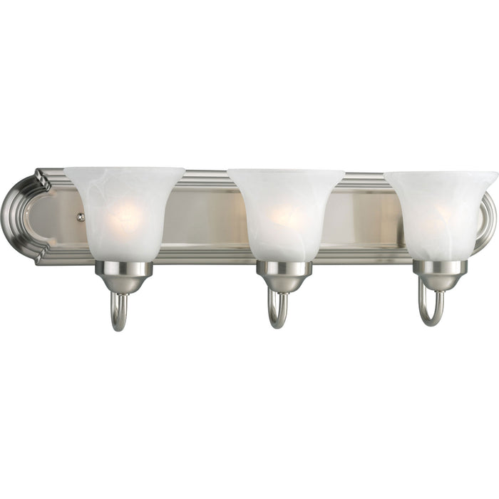 Myhouse Lighting Progress Lighting - P3053-09 - Three Light Bath Bracket - Alabaster Glass - Brushed Nickel