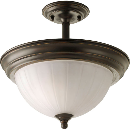 Myhouse Lighting Progress Lighting - P3876-20 - Two Light Semi-Flush Mount - Melon Glass - Antique Bronze