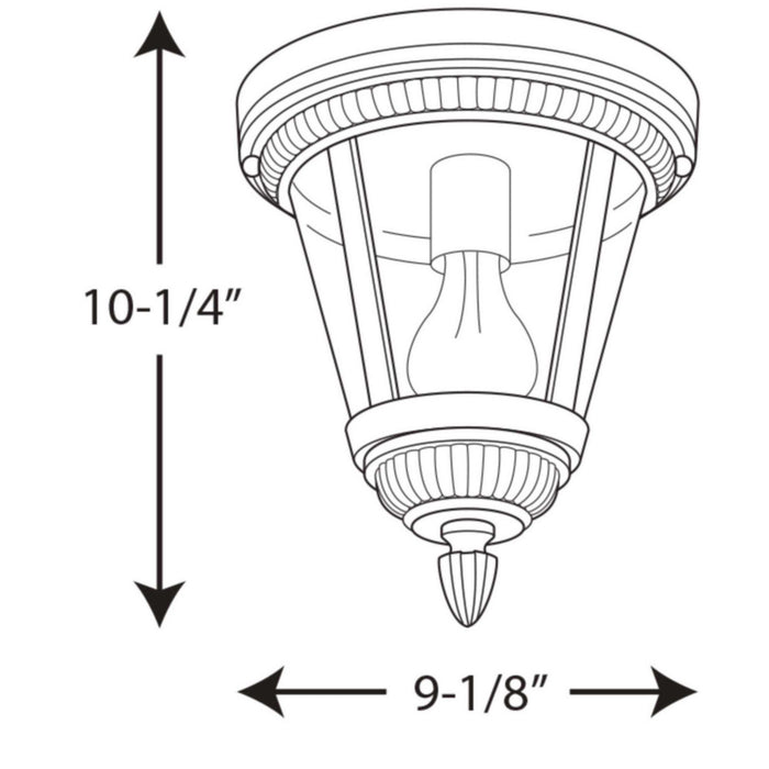 Myhouse Lighting Progress Lighting - P3883-31 - One Light Close to Ceiling - Westport - Black