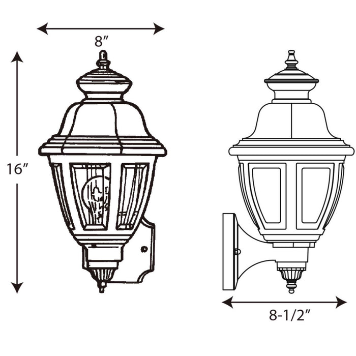 Myhouse Lighting Progress Lighting - P5737-31 - One Light Wall Lantern - Non-Metallic Incandescent - Black