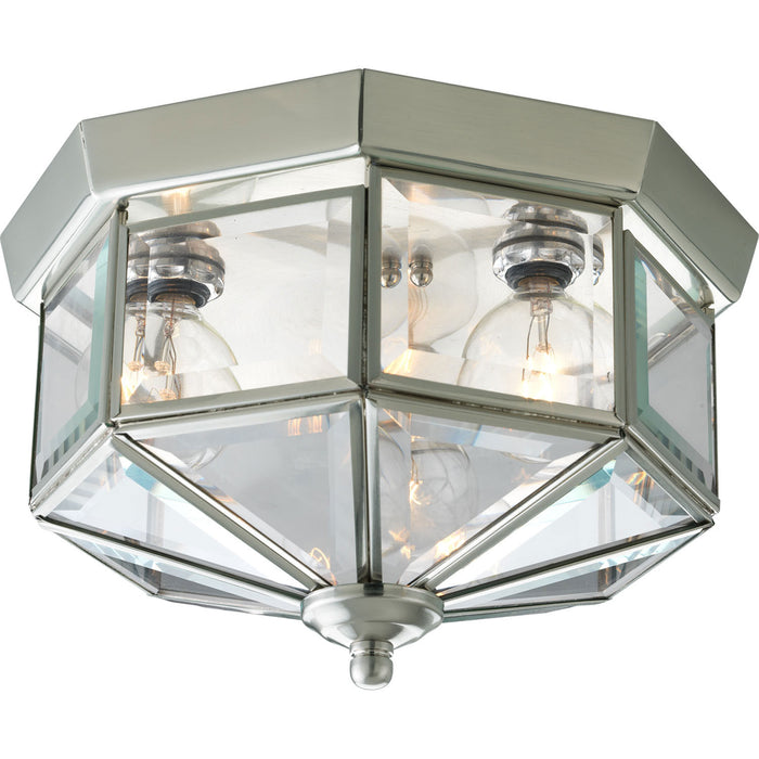 Myhouse Lighting Progress Lighting - P5788-09 - Three Light Flush Mount - Beveled Glass - Brushed Nickel