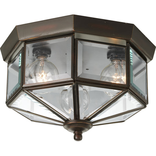 Myhouse Lighting Progress Lighting - P5788-20 - Three Light Flush Mount - Beveled Glass - Antique Bronze