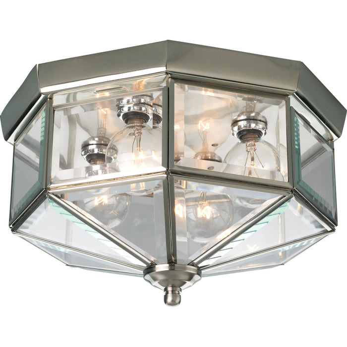 Myhouse Lighting Progress Lighting - P5789-09 - Four Light Flush Mount - Beveled Glass - Brushed Nickel