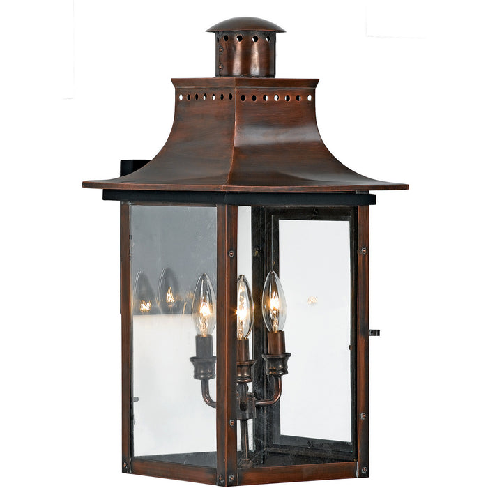 Myhouse Lighting Quoizel - CM8412AC - Three Light Outdoor Wall Lantern - Chalmers - Aged Copper