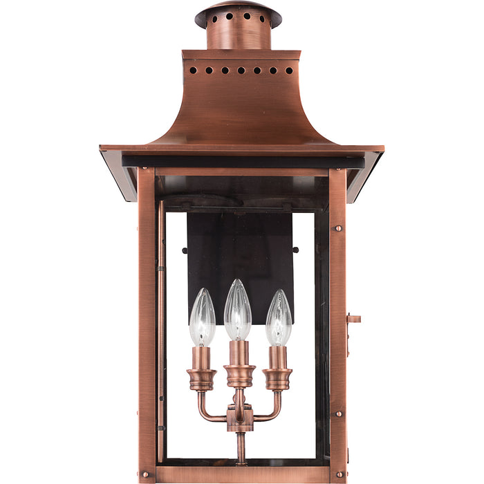 Myhouse Lighting Quoizel - CM8412AC - Three Light Outdoor Wall Lantern - Chalmers - Aged Copper