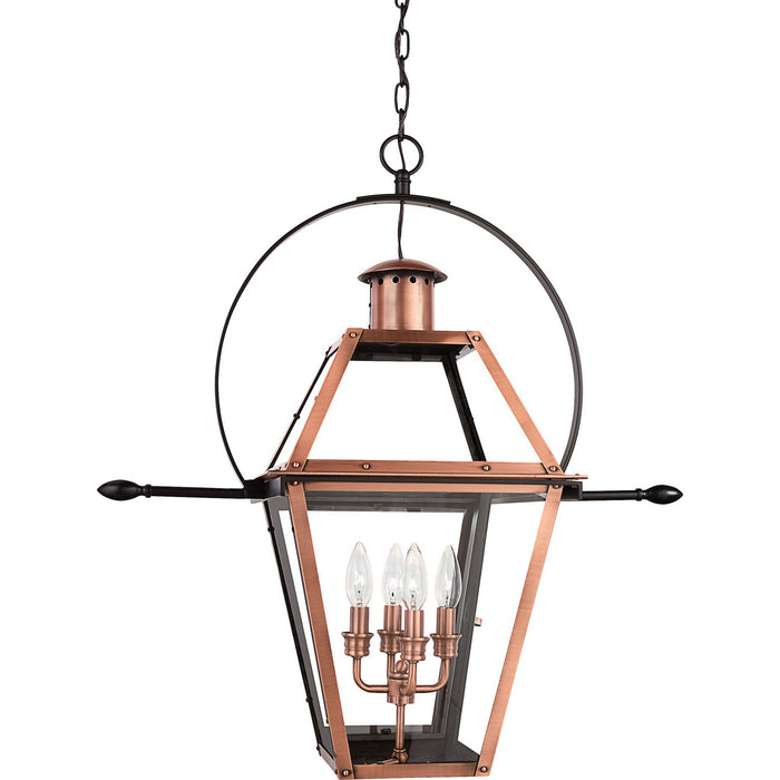 Myhouse Lighting Quoizel - RO1914AC - Four Light Outdoor Hanging Lantern - Rue De Royal - Aged Copper