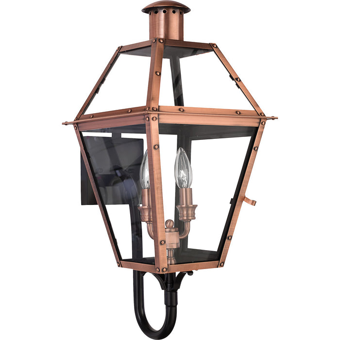 Myhouse Lighting Quoizel - RO8311AC - Two Light Outdoor Wall Lantern - Rue De Royal - Aged Copper