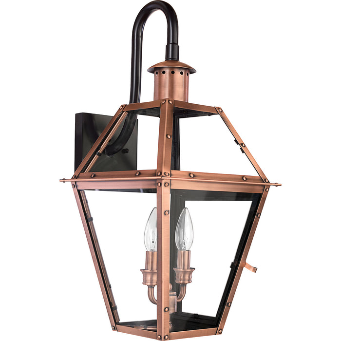 Myhouse Lighting Quoizel - RO8411AC - Two Light Outdoor Wall Lantern - Rue De Royal - Aged Copper