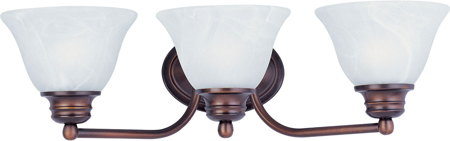 Myhouse Lighting Maxim - 2688MROI - Three Light Bath Vanity - Malaga - Oil Rubbed Bronze