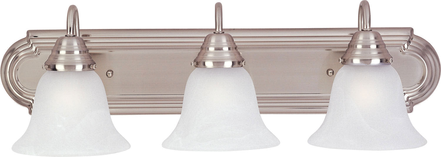 Myhouse Lighting Maxim - 8013MRSN - Three Light Bath Vanity - Essentials - 801x - Satin Nickel