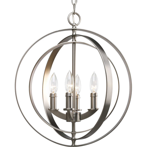 Myhouse Lighting Progress Lighting - P3827-126 - Four Light Foyer Pendant - Equinox - Burnished Silver