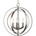 Myhouse Lighting Progress Lighting - P3827-126 - Four Light Foyer Pendant - Equinox - Burnished Silver