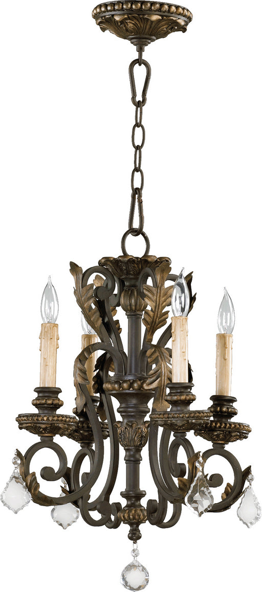 Myhouse Lighting Quorum - 6157-4-44 - Four Light Chandelier - Rio Salado - Toasted Sienna With Mystic Silver