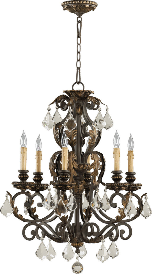 Myhouse Lighting Quorum - 6157-6-44 - Six Light Chandelier - Rio Salado - Toasted Sienna With Mystic Silver