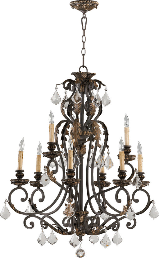 Myhouse Lighting Quorum - 6157-9-44 - Nine Light Chandelier - Rio Salado - Toasted Sienna With Mystic Silver