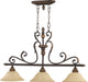 Myhouse Lighting Quorum - 6557-3-44 - Three Light Island Pendant - Rio Salado - Toasted Sienna With Mystic Silver