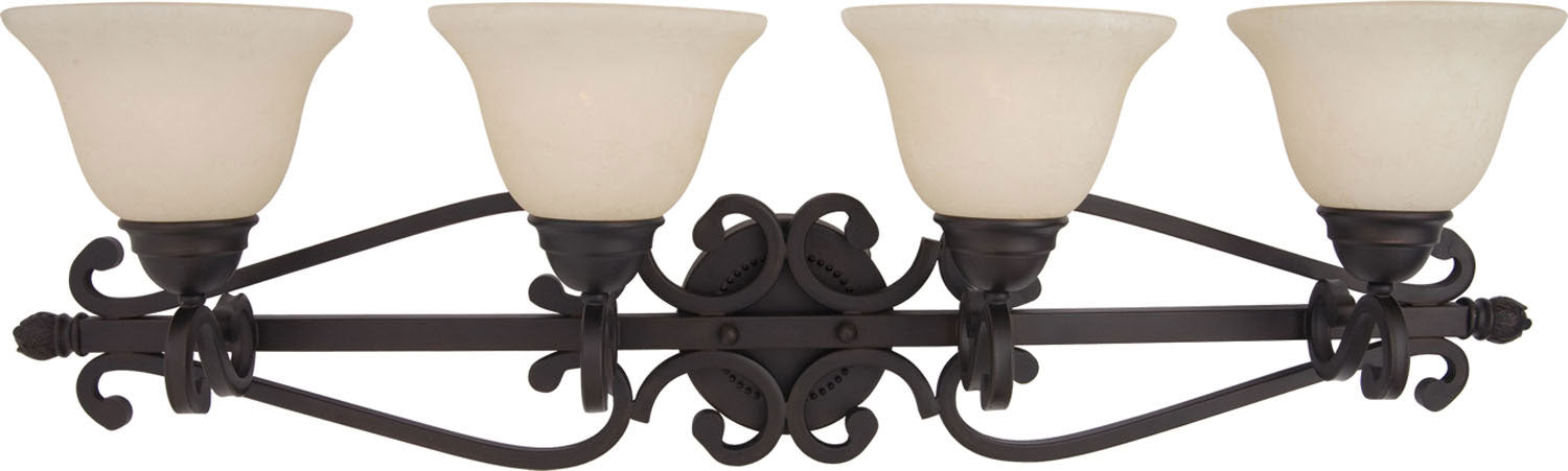 Myhouse Lighting Maxim - 12214FIOI - Four Light Bath Vanity - Manor - Oil Rubbed Bronze