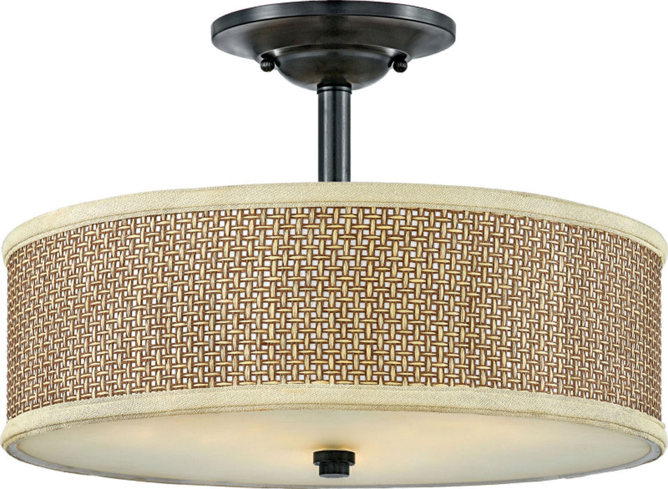 Myhouse Lighting Quoizel - ZE1717K - Three Light Semi-Flush Mount - Zen - Mystic Black