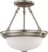 Myhouse Lighting Nuvo Lighting - 60-3244 - Two Light Semi Flush Mount - Ballerina Brushed Nickel - Brushed Nickel