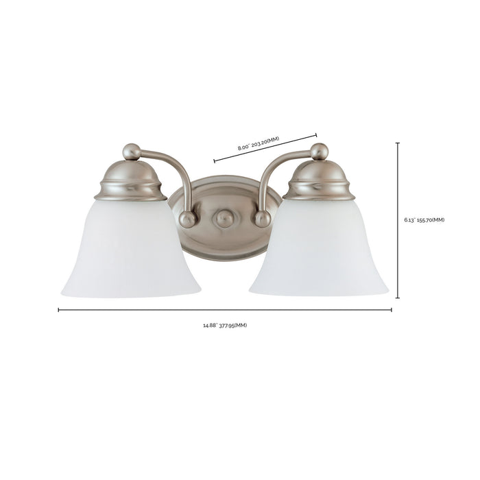 Myhouse Lighting Nuvo Lighting - 60-3265 - Two Light Vanity - Empire - Brushed Nickel