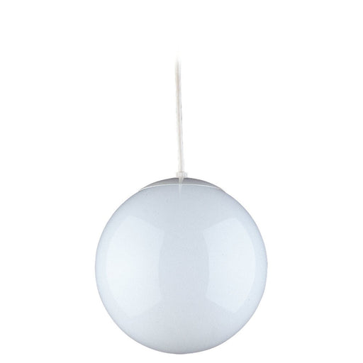 Myhouse Lighting Visual Comfort Studio - 6020-15 - One Light Pendant - Leo - Hanging Globe - White