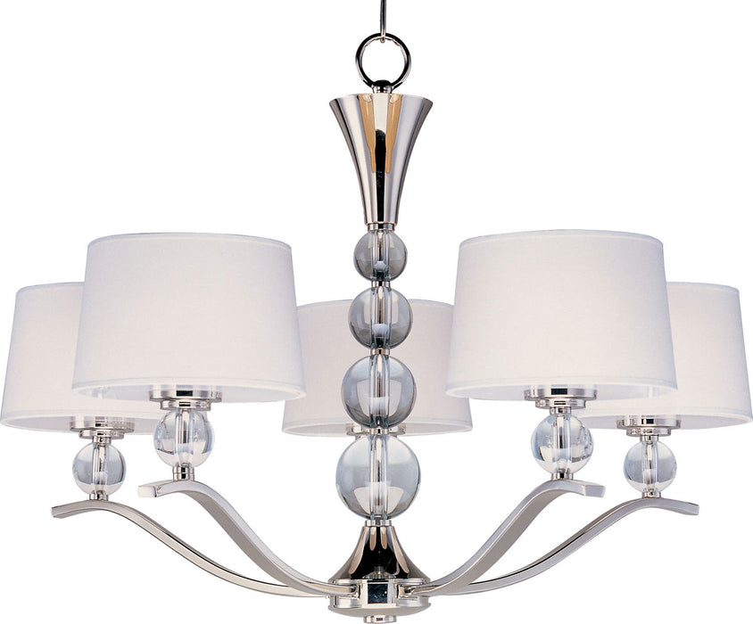 Myhouse Lighting Maxim - 12755WTPN - Five Light Chandelier - Rondo - Polished Nickel