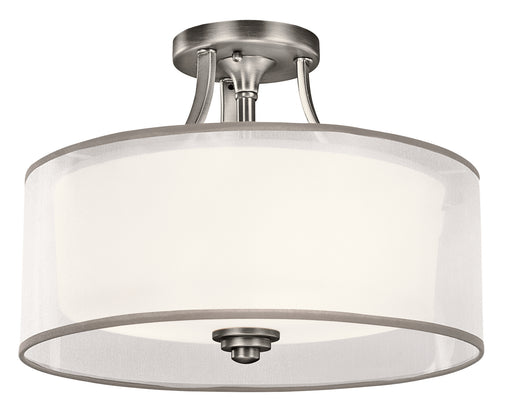 Myhouse Lighting Kichler - 42386AP - Three Light Semi Flush Mount - Lacey - Antique Pewter