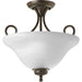 Myhouse Lighting Progress Lighting - P3460-20 - Two Light Flush Mount - Bell Glass - Alabaster - Antique Bronze