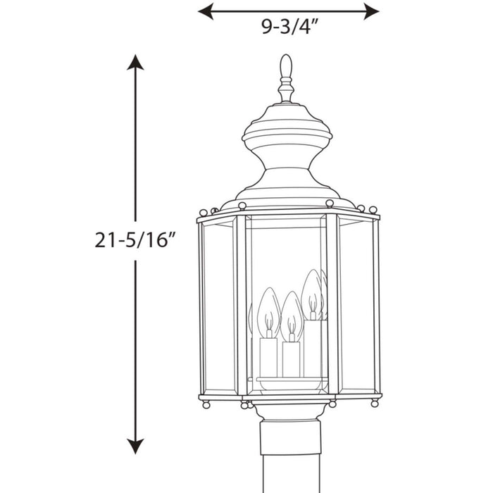 Myhouse Lighting Progress Lighting - P5432-31 - Three Light Post Lantern - Carriage Classics - Black