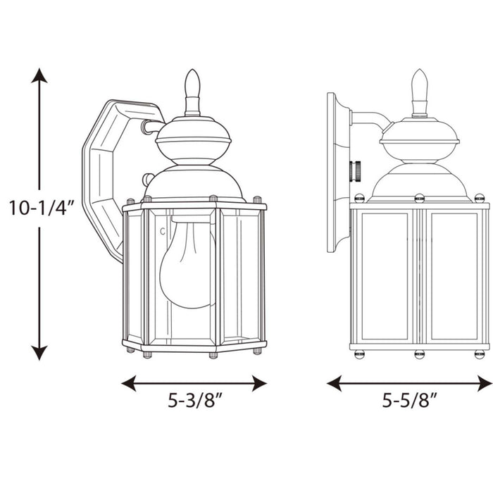 Myhouse Lighting Progress Lighting - P5756-31 - One Light Wall Lantern - Carriage Classics - Black