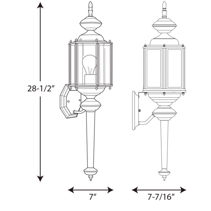 Myhouse Lighting Progress Lighting - P5831-31 - One Light Wall Lantern - Carriage Classics - Black