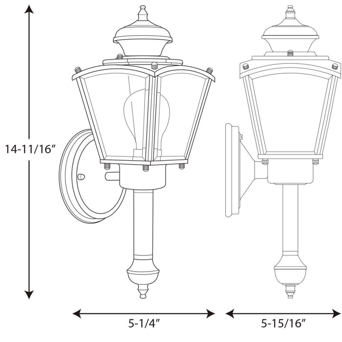 Myhouse Lighting Progress Lighting - P5846-31 - One Light Wall Lantern - Carriage Classics - Black