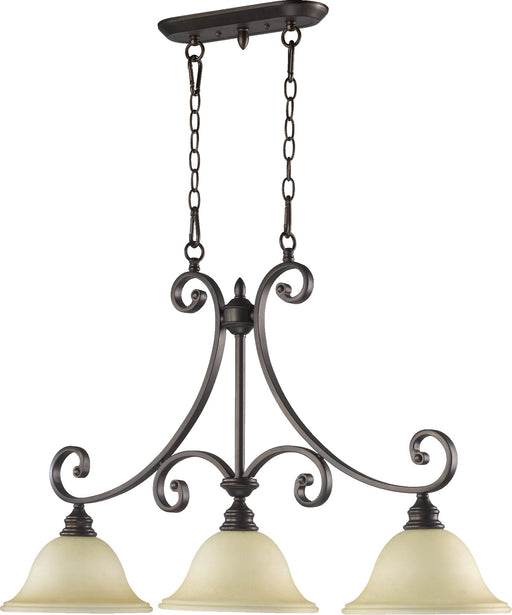 Myhouse Lighting Quorum - 6554-3-86 - Three Light Island Pendant - Bryant - Oiled Bronze