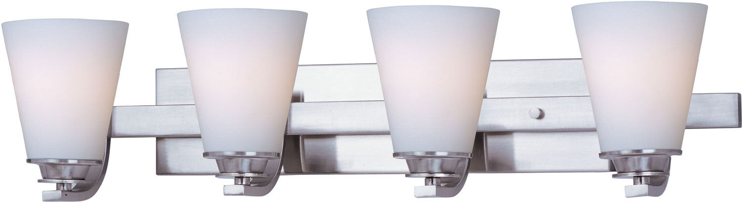 Myhouse Lighting Maxim - 9014SWSN - Four Light Bath Vanity - Conical - Satin Nickel