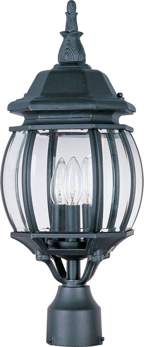 Myhouse Lighting Maxim - 1035BK - Three Light Outdoor Pole/Post Lantern - Crown Hill - Black