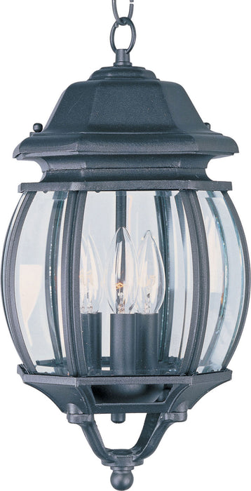 Myhouse Lighting Maxim - 1036BK - Three Light Outdoor Hanging Lantern - Crown Hill - Black