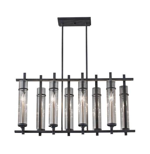 Myhouse Lighting Generation Lighting - F2630/8AF/BS - Eight Light Chandelier - Ethan - Antique Forged Iron / Brushed Steel