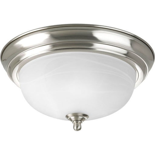 Myhouse Lighting Progress Lighting - P3924-09 - One Light Flush Mount - Dome Glass - Alabaster - Brushed Nickel