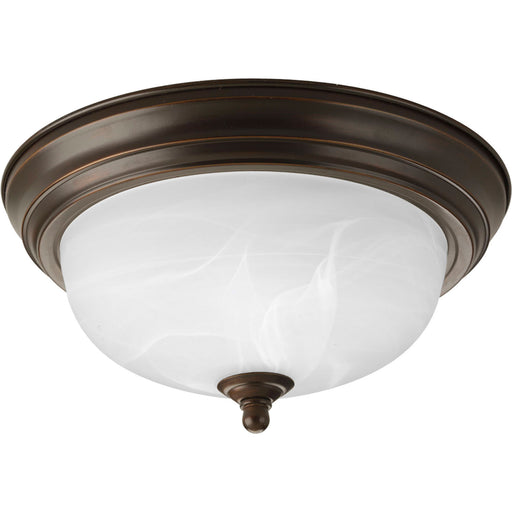 Myhouse Lighting Progress Lighting - P3924-20 - One Light Flush Mount - Dome Glass - Alabaster - Antique Bronze