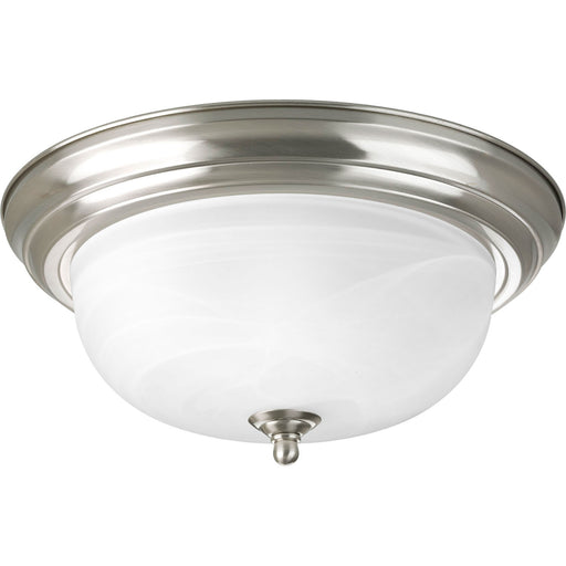 Myhouse Lighting Progress Lighting - P3925-09 - Two Light Flush Mount - Dome Glass - Alabaster - Brushed Nickel